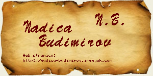 Nadica Budimirov vizit kartica